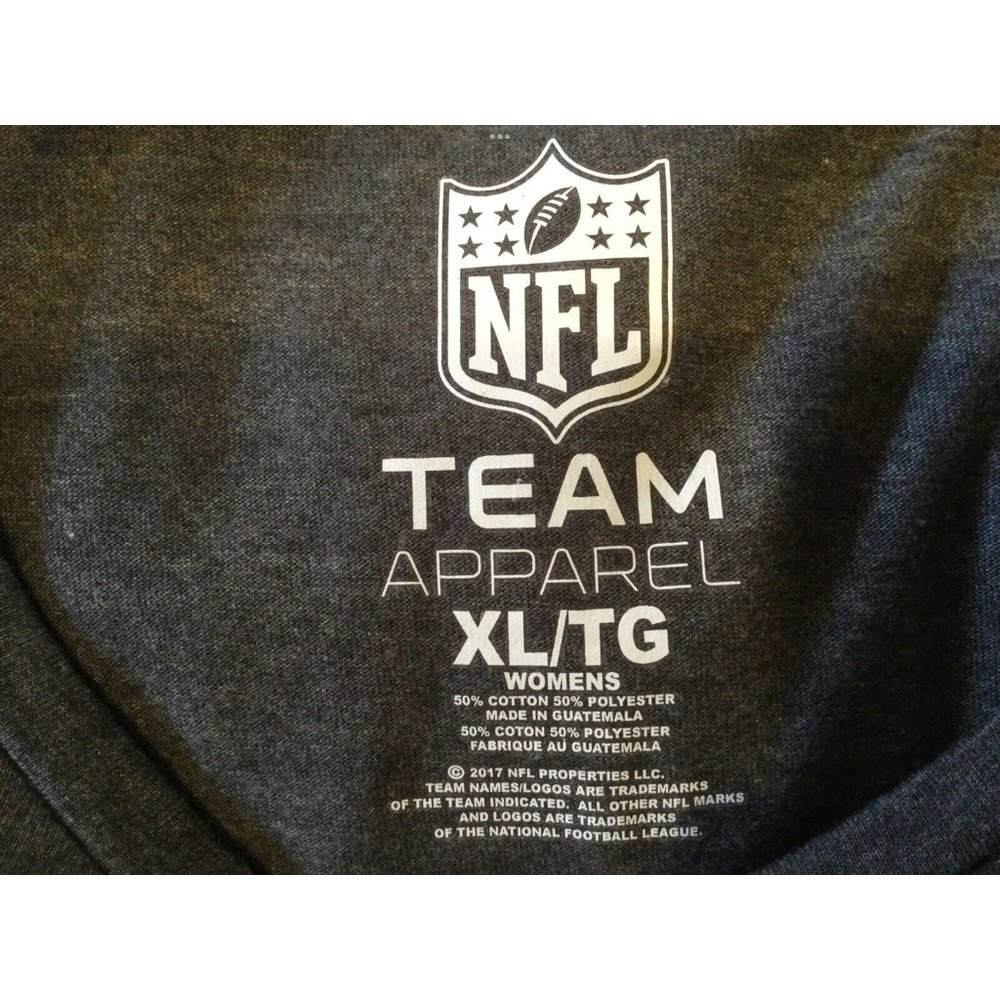 NFL Team Apparel Carolina Panthers Gray Long Sleeve Womens T-Shirt Size XL - Picture 4 of 6